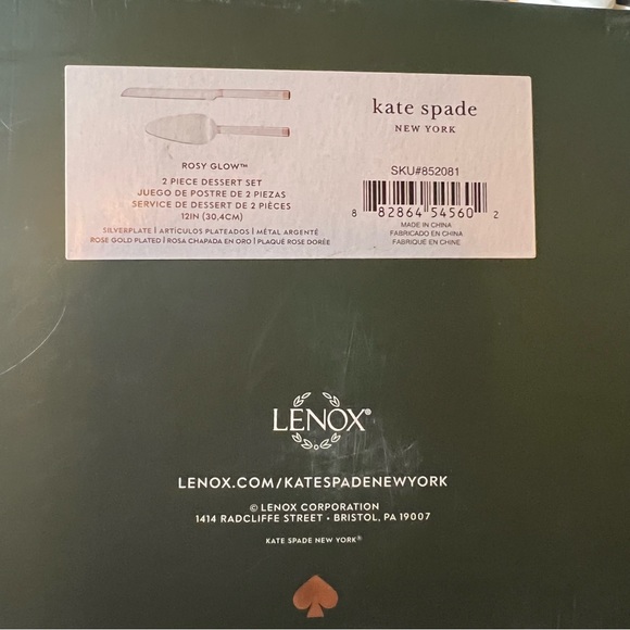 Retired Kate Spade X Lenox 2pc. Cake Serving Set, Stainless Steel w Silver - Picture 4 of 6